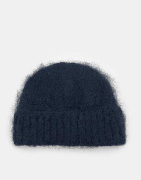 Pull&Bear - Bonnet court en maille - Bleu foncé - view 1