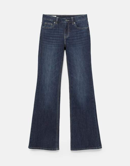 Pull&Bear bootcut-jeans i marinblått, 4 av 6