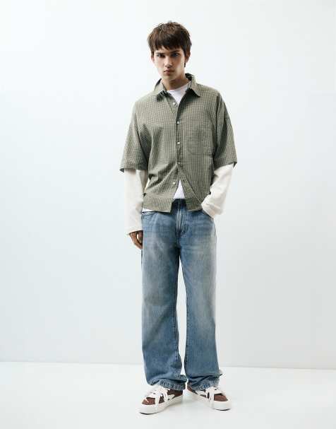 Pull&Bear bootcut-jeans i mellanblå - view 1