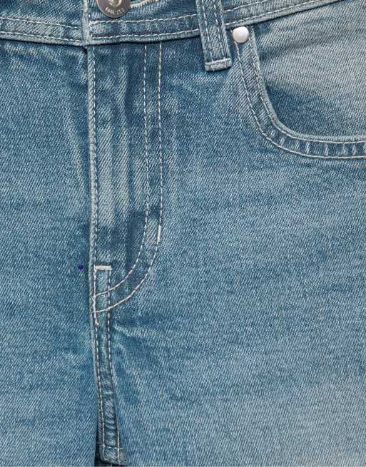 Pull&Bear – Bootcut-Jeans in grünlichem Blau mit niedrigem Bund, 7 von 7
