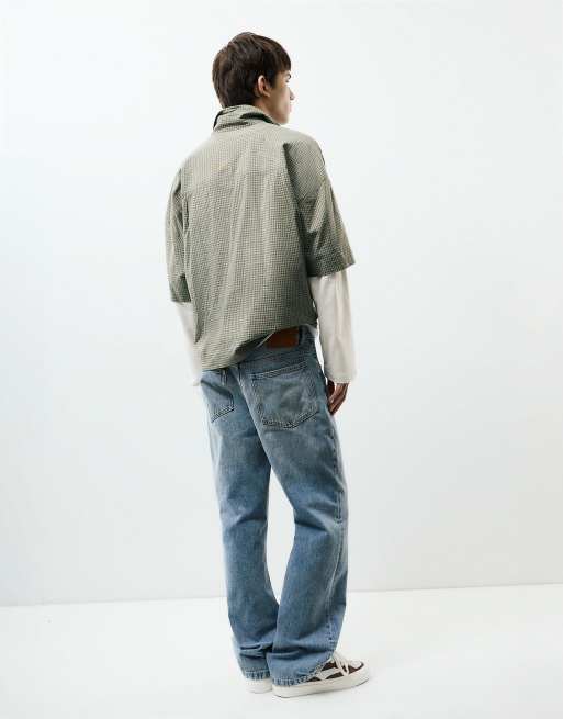 Pull&Bear bootcut jeans in middenblauw, 2 van 7