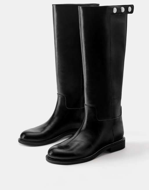 Pull&Bear boots med nitar i svart Tall, 2 av 5