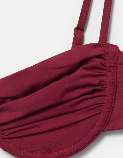 Pull&Bear - Bordeaux balconette-bikinitop, 3 af 4