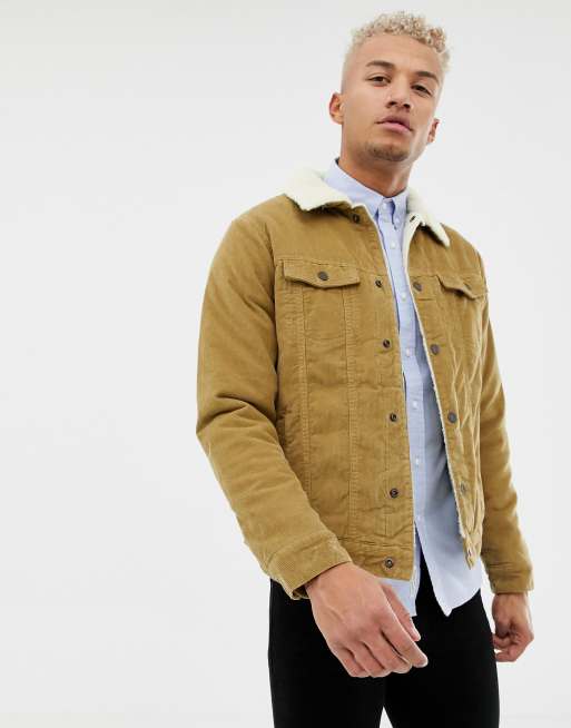 Tan borg shop lined cord jacket