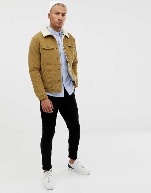 Pull and bear outlet borg lined jacket