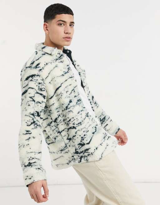 Pull&Bear - Borg overshirt in dierenprint