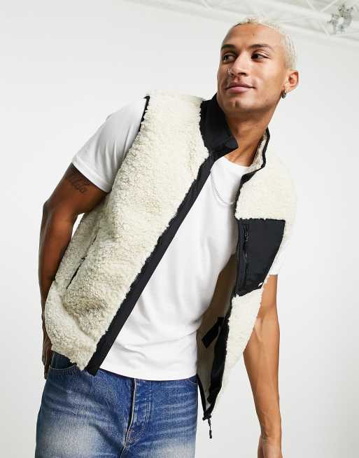 Pull&Bear borg vest in ecru