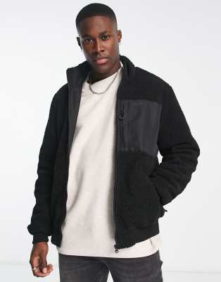 Pull and bear borg on sale jacket