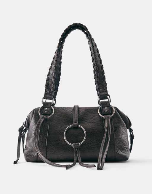 Pull&Bear borsa a spalla con dettaglio anello marrone, 1 di 4