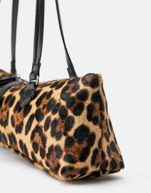 Pull&Bear borsa a spalla in pelle con stampa leopardata, 3 di 4