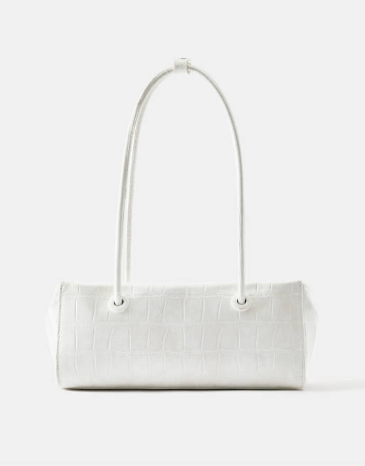 Pull&Bear borsa a spalla testurizzata color ecru, 1 di 5