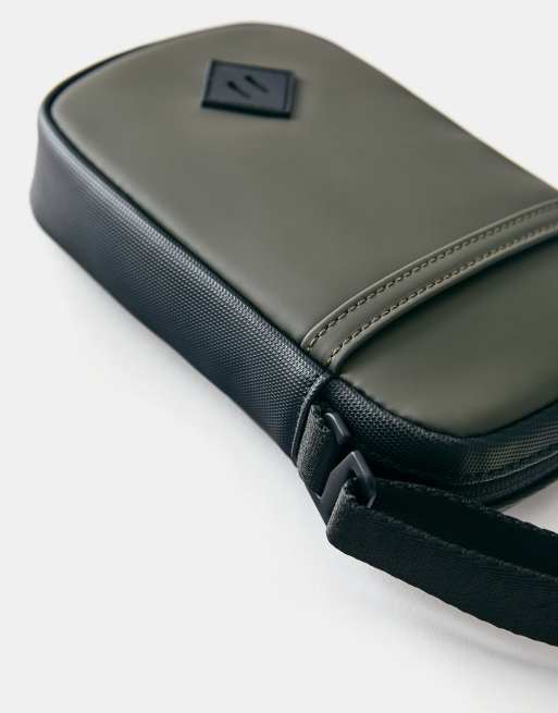 Pull&Bear borsa a tracolla gommata color cachi, 3 di 5
