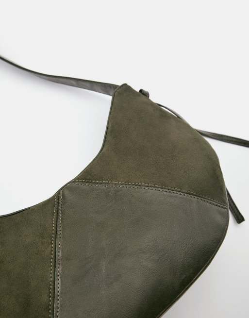 Pull&Bear borsa a tracolla in materiale misto color kaki, 4 di 6