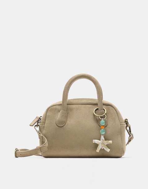 Pull&Bear - Borsa a tracolla marrone decorata - view 1