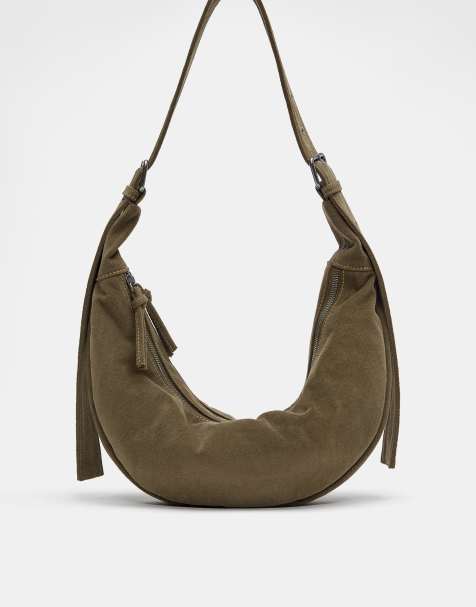 Pull&Bear - Borsa a tracolla marrone in tela - view 1