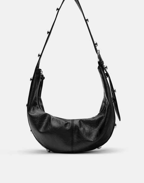 Pull&Bear - Borsa a tracolla nera con borchie - view 1