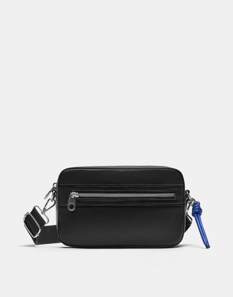 Pull&Bear - Borsa a tracolla nera decorata - view 1