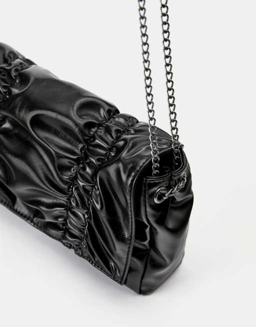 Pull&Bear borsa da spalla arricciata nera, 4 di 5