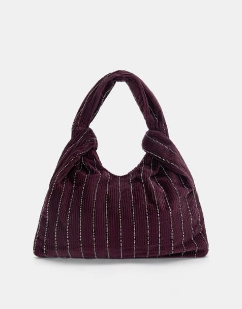 Pull&Bear - Borsa da spalla bordeaux con decorazione - view 1