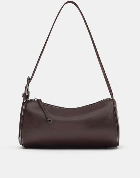 Pull&Bear - Borsa da spalla marrone con fibbia - view 1