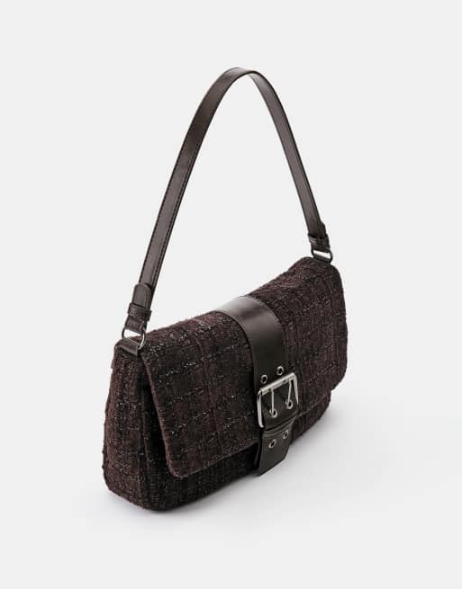 Pull&Bear borsa da spalla testurizzata marrone, 2 di 4