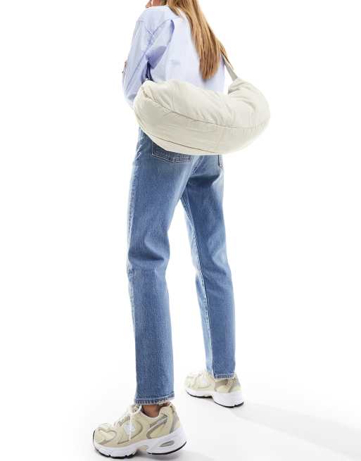 Pull&Bear - Borsa messenger a tracolla in nylon color crema