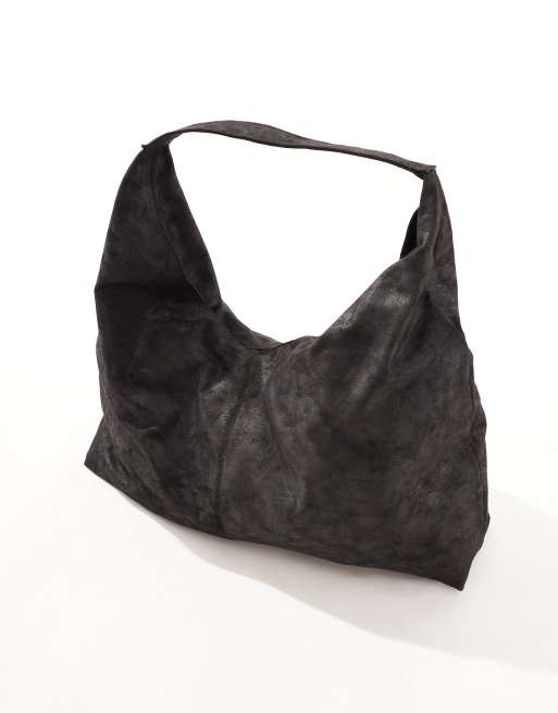 Pull&Bear - Borsa morbida oversize nera, 4 di 4