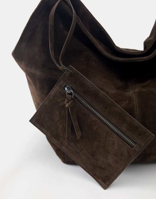 Pull&Bear borsa shopper in pelle marrone, 3 di 4