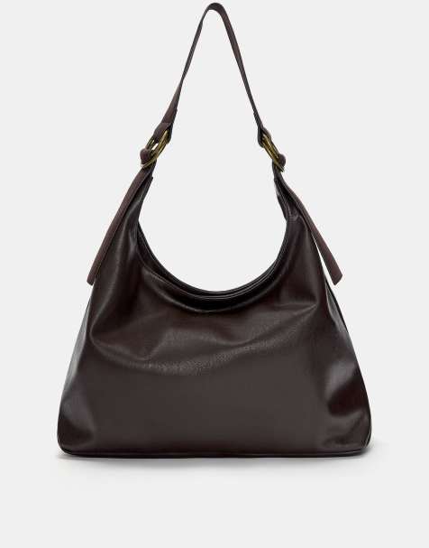 Pull&Bear - Borsa shopper marrone con anelli - view 1