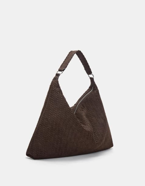 Pull&Bear - Borsa shopper marrone con dettagli intrecciati - view 1