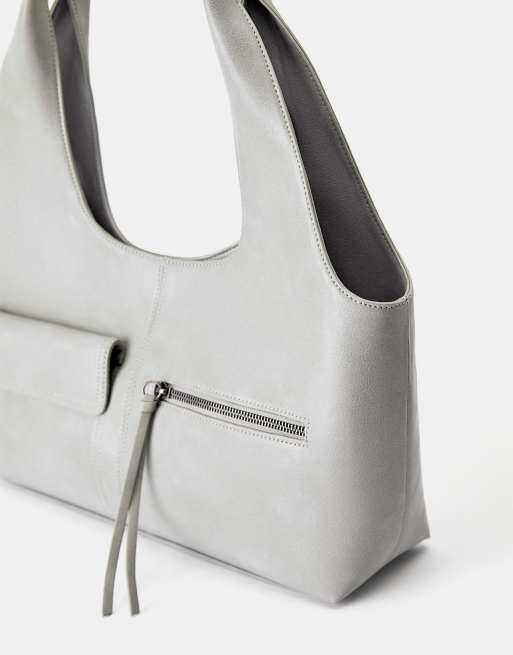 Pull&Bear borsa shopper multitasca grigia, 3 di 4