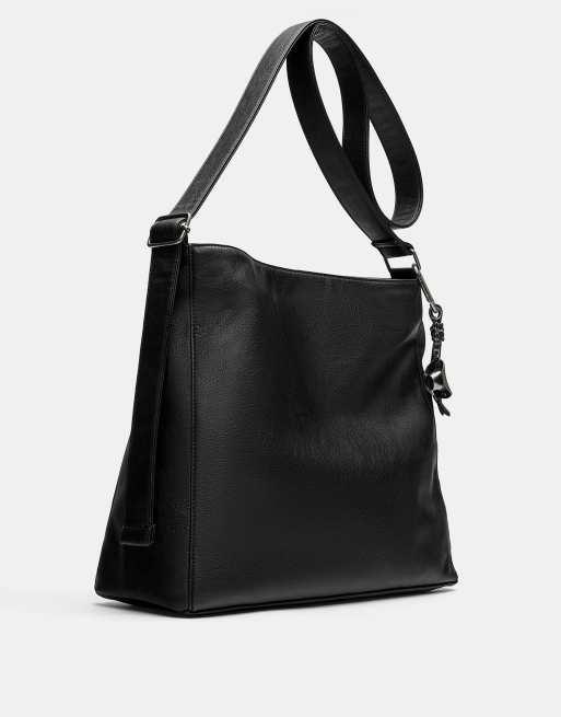 Pull&Bear - Borsa shopper nera con decorazioni