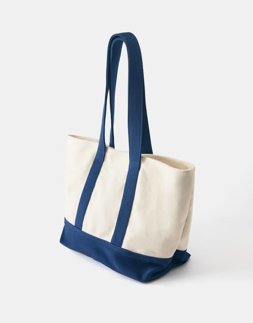 Pull&Bear - Borsa shopping in tela blu, 2 di 4