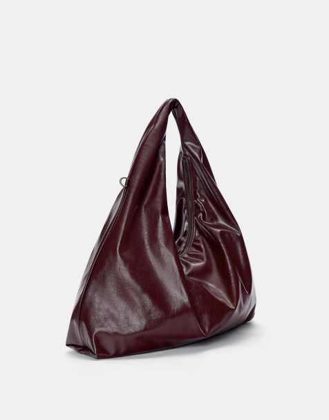 Pull&Bear - Borsa shopping stropicciata bordeaux - view 1