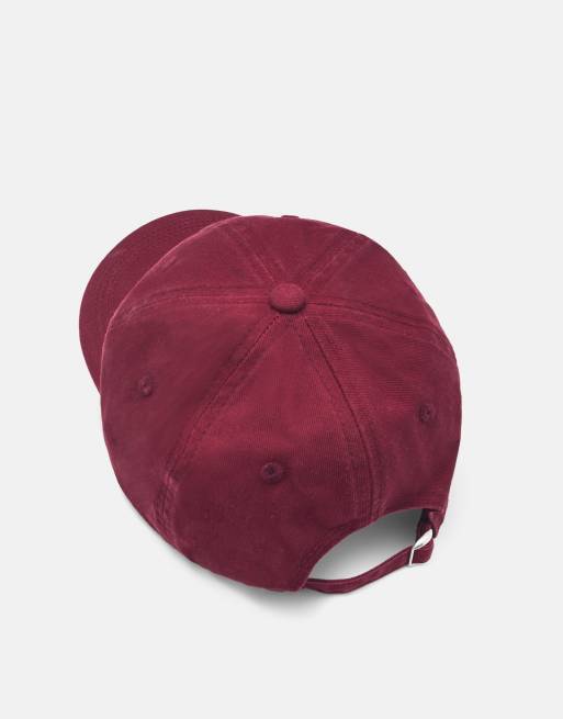 Pull&Bear Boston broderet kasket i burgundy, 3 af 5
