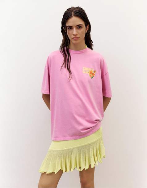 Pull&Bear Botafogo oversized T-shirt til stranden i mellemrosa - view 1