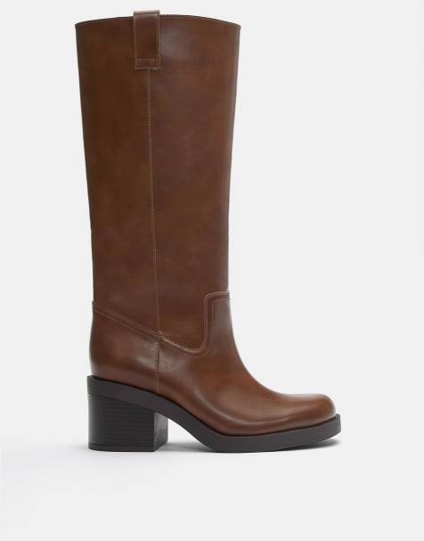 Pull&Bear - Bottes à talon haut - Marron - view 1