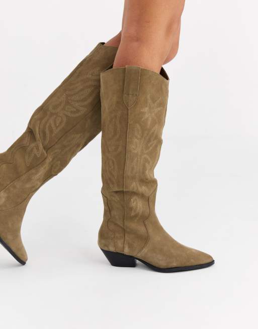 Bottes hautes cheap en daim