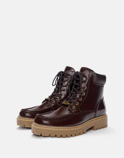 Pull&Bear - Bottines à lacets - Marron - view 1
