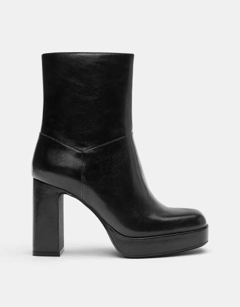 Pull&Bear - Bottines à talon haut et à semelle plateforme - Noir - view 1