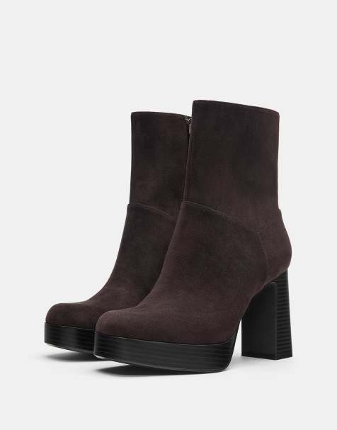 Pull&Bear - Bottines à talon haut - Marron - view 1