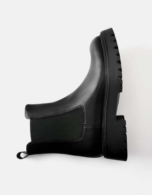 Pull&Bear bottines Chelsea plates noires, 3 de 4
