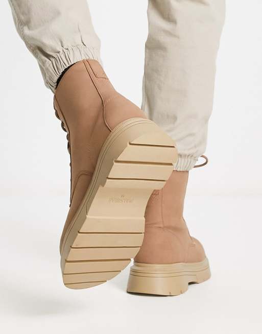 Pull&Bear - Bottines chunky à semelle en caoutchouc - Fauve, 2 de 4