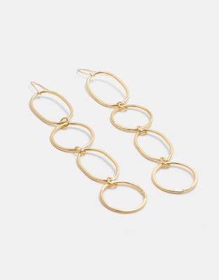 Pull & Bear - Boucles d'oreilles pendantes cercles - Doré