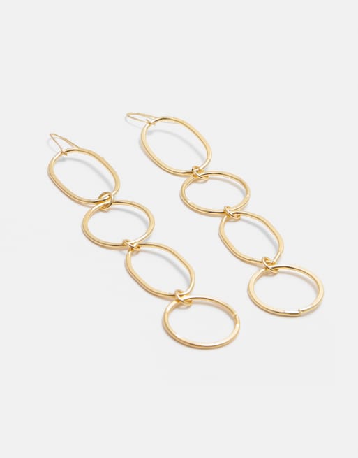 Pull&Bear - Boucles d'oreilles pendantes cercles - Doré