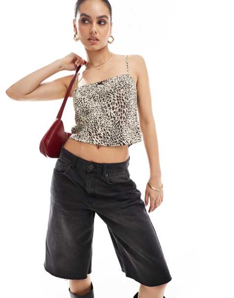 Pull&Bear bow front cami in leopard print - view 1