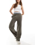 [Pull & Bear] Pull & Bear boxer waistband wide leg trackies in grey M GREY