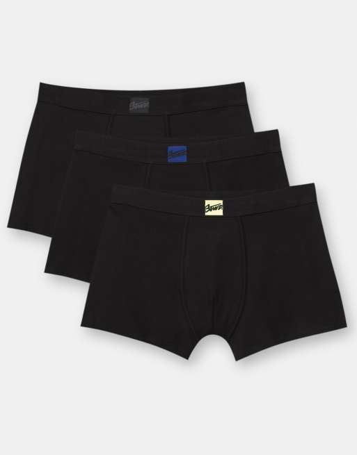 Pull&Bear – Boxershorts med flerfärgade STWD-logotyper, 3-pack