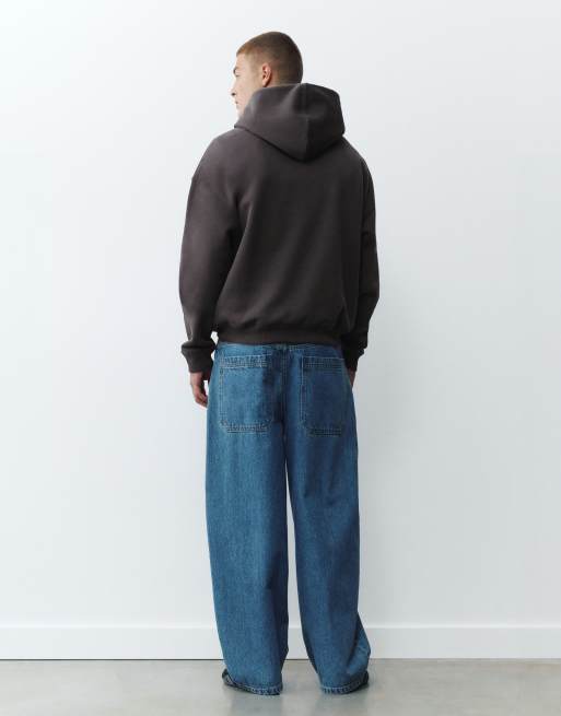 Pull&Bear boxig hoodie i grått, 2 av 7