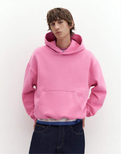 Pull&Bear boxig hoodie i rosa - view 1